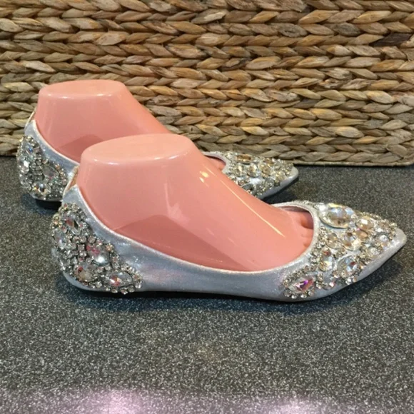 Elegant Silver Embellished Flats - Picture 11 of 16